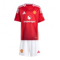 Manchester United Domáci Detský futbalový dres 2024-25 Krátky Rukáv (+ trenírky)